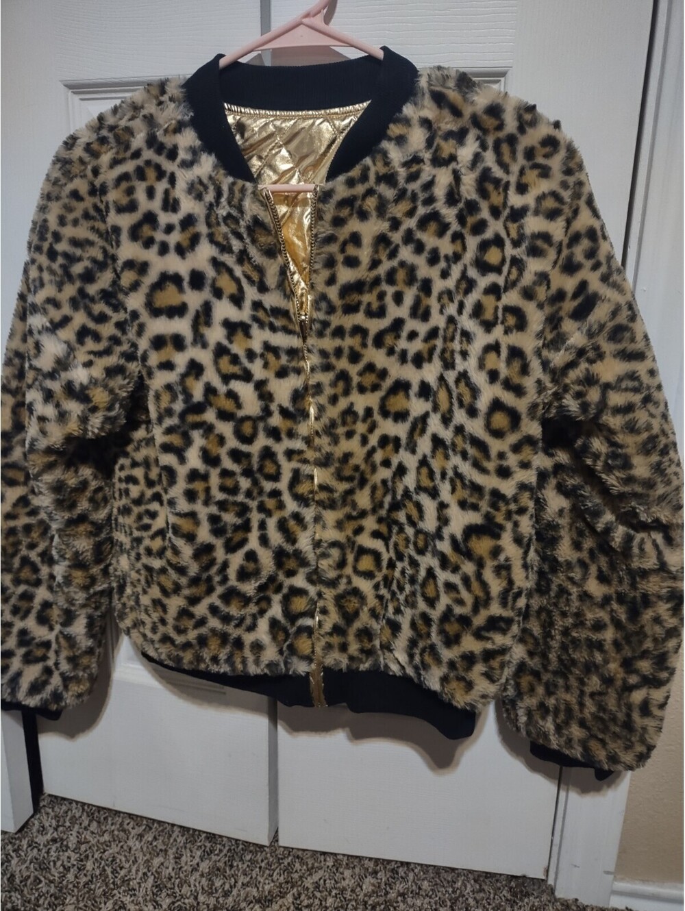 Epic Thread Girls Leopard Reversible Jacket Size Xl